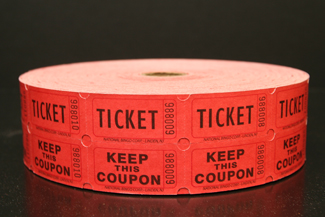 Red Bristol Double Roll Tickets Raffles, tickets, rolls, 50/50